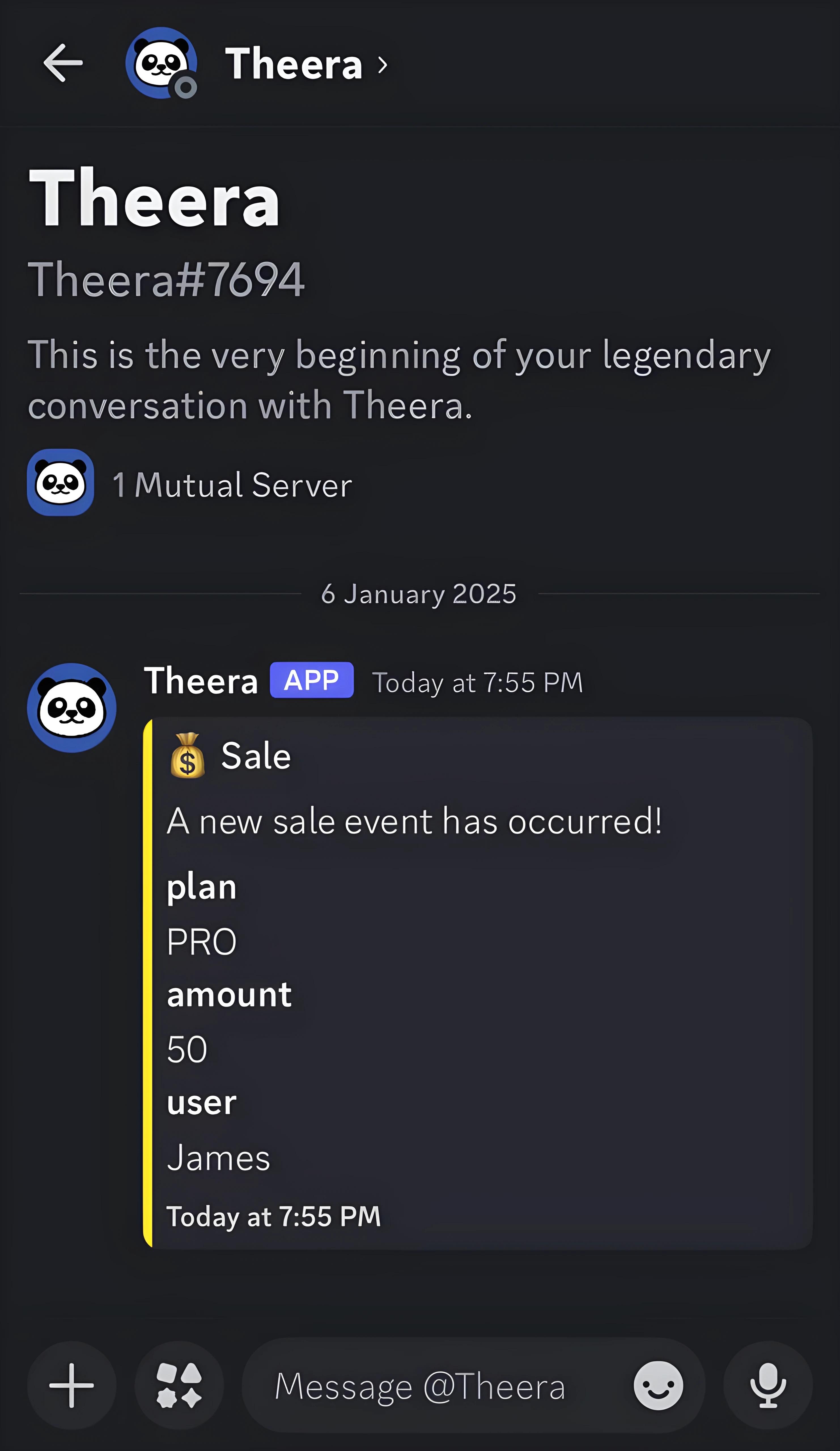 Phone screen displaying app interface